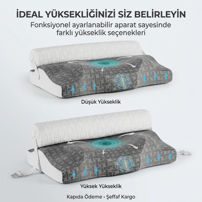 Premium Ayarlanabilir Yükseklikli Ortopedik Visco Yastık | Fonksiyonel Uyku & Boyun Destek Yastığı
