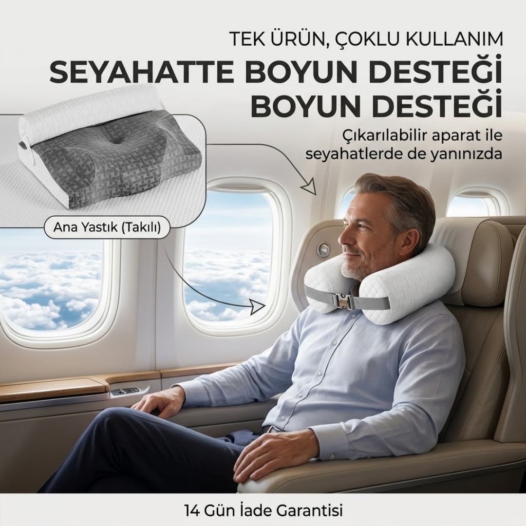 Premium Ayarlanabilir Yükseklikli Ortopedik Visco Yastık | Fonksiyonel Uyku & Boyun Destek Yastığı