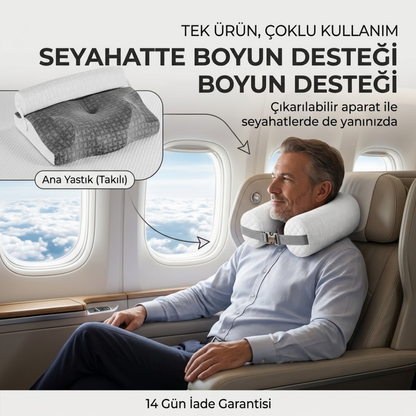 Premium Ayarlanabilir Yükseklikli Ortopedik Visco Yastık | Fonksiyonel Uyku & Boyun Destek Yastığı